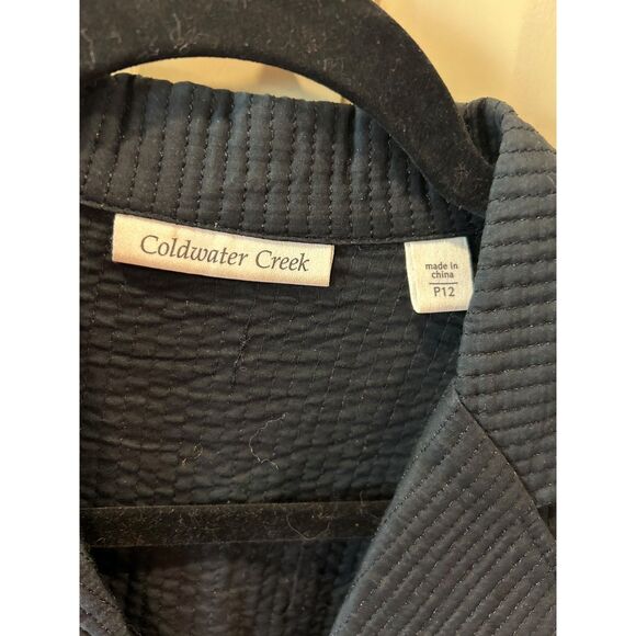 Coldwater Creek Silk/Cotton Blend Black Jacket - Size 12P - Picture 3 of 4
